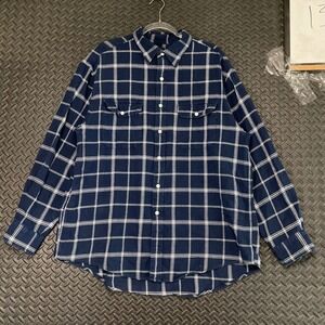 Vintage GAP Navy Blue White Button Up Long Sleeve Shirt Men‎ Size XL Casual Wear